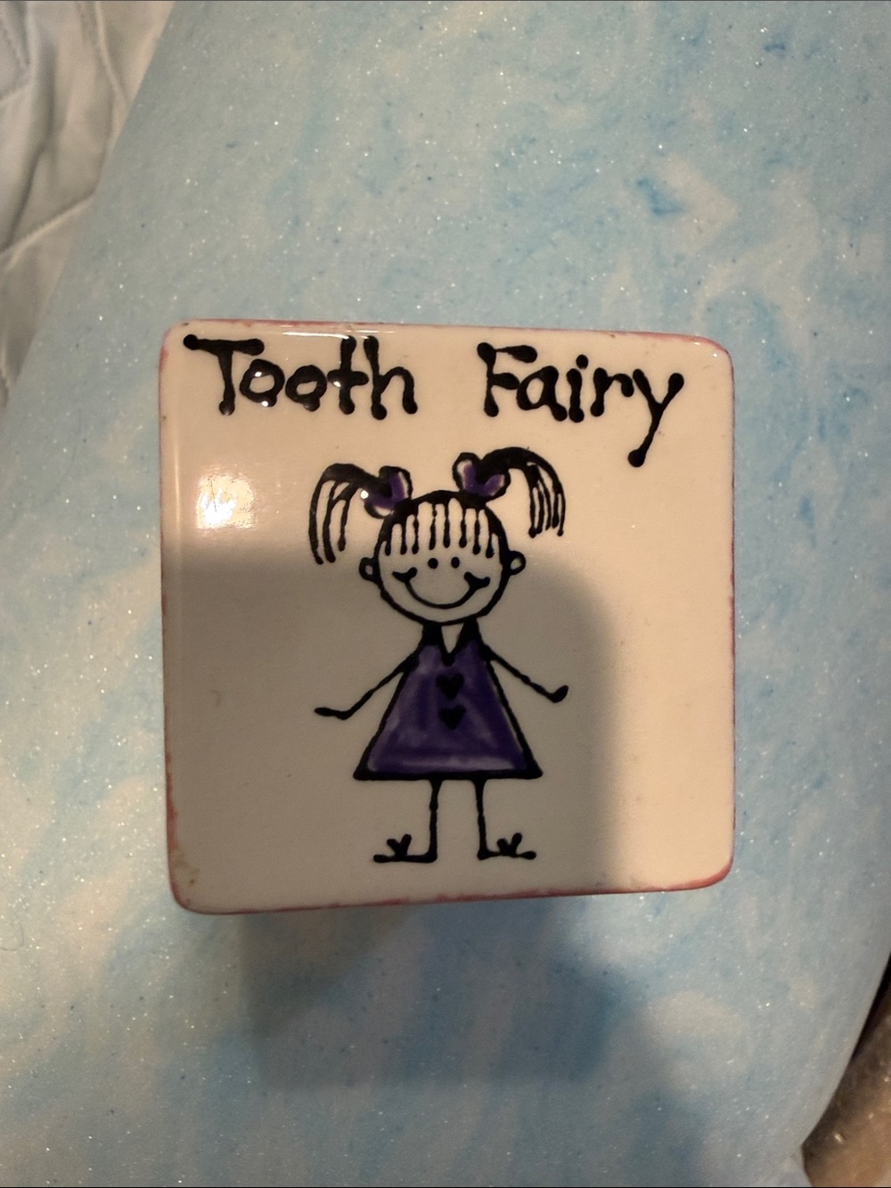 Tooth Fairy Kids ceramic square Accessory - pink
